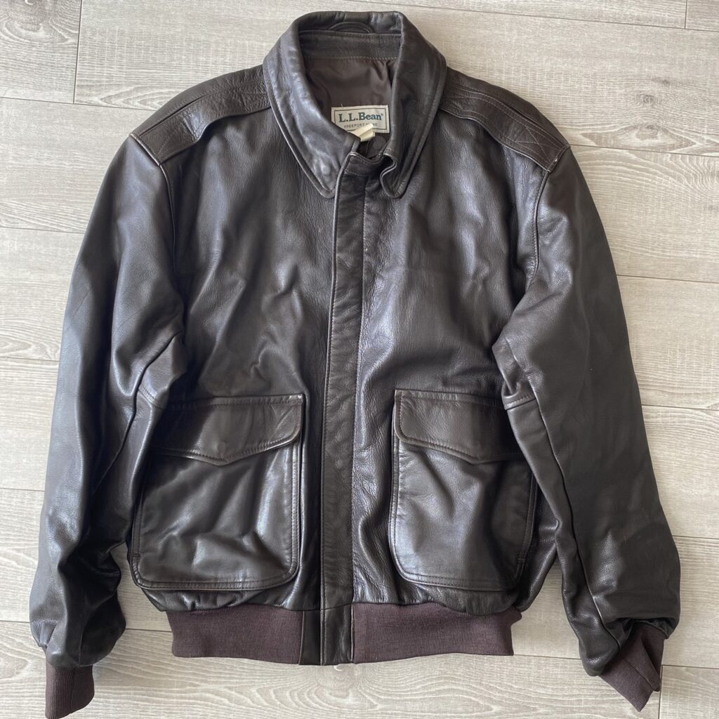 まことVTG70s 80s LLBean エルエルビーン　レザージャケット　中田圭祐　濃茶