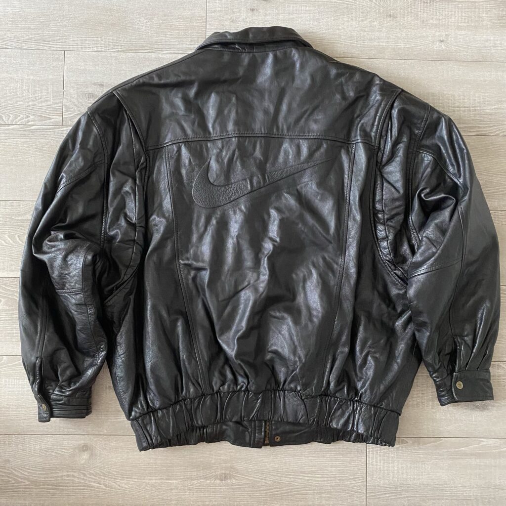 30,600円90年代  NIKE  型押しレザージャケット  黒  ブラック  Lサイズ
