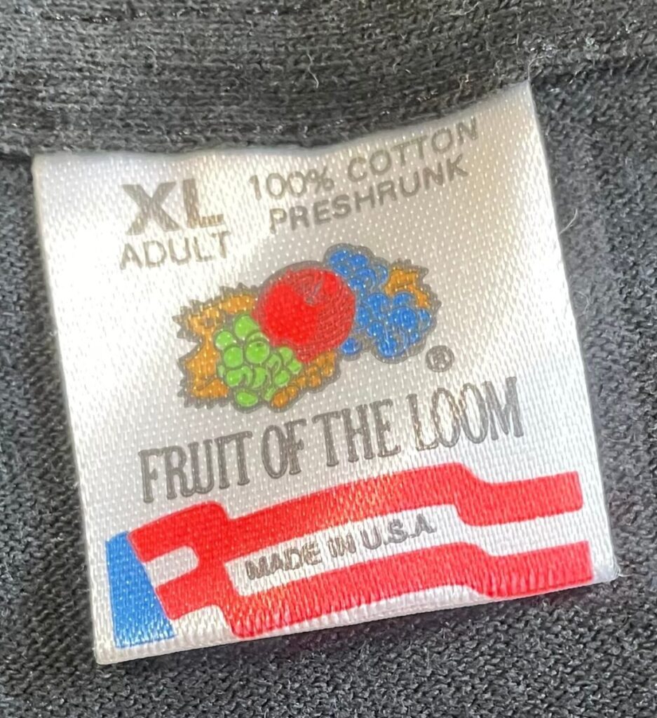 90s fruit of the loom フルーツオブザルーム タグ 年代 tag history