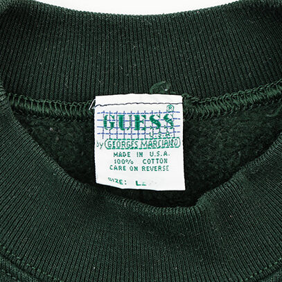 90年代GUESSスウェット(緑グリッドタグ)- 軟式古着部実際購入品