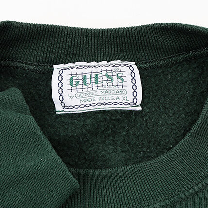90年代GUESSスウェット(緑グリッドタグ)- 軟式古着部実際購入品