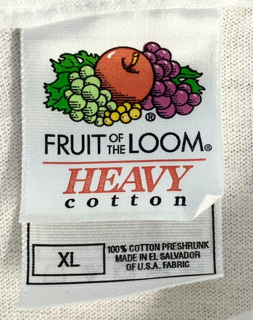 90s fruit of the loom フルーツオブザルーム タグ 年代 tag history