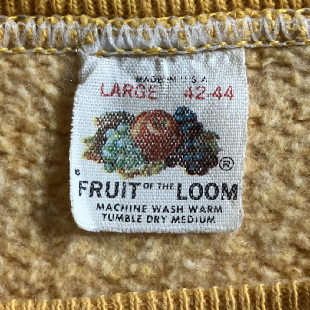 70s fruit of the loom フルーツオブザルーム タグ 年代 tag history