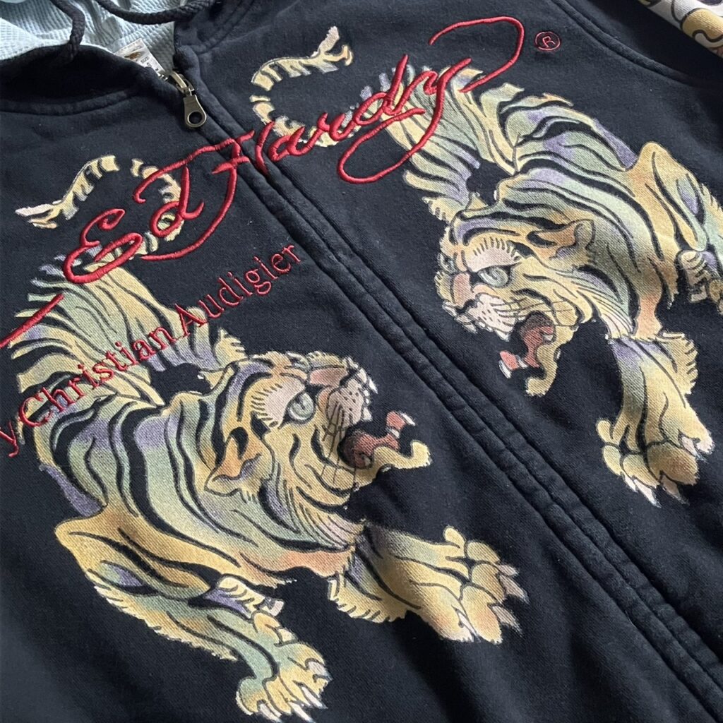 ed hardy 松村北斗 ジップアップパーカー フーディー 虎 古着 エドハーディー