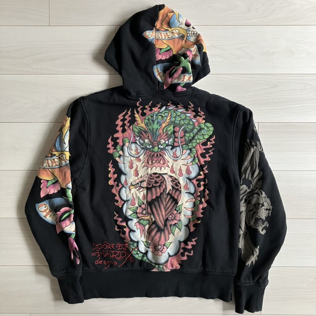 ed hardy 松村北斗 ジップアップパーカー フーディー 虎 古着 エドハーディー