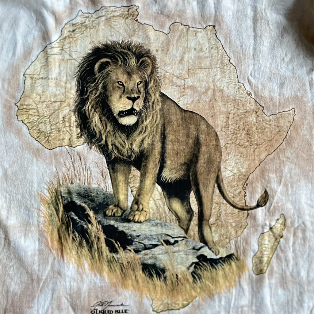 JESSE LIQUID BLUE リキッドブルー　Tシャツ　90s  ライオン　DEV LARGE