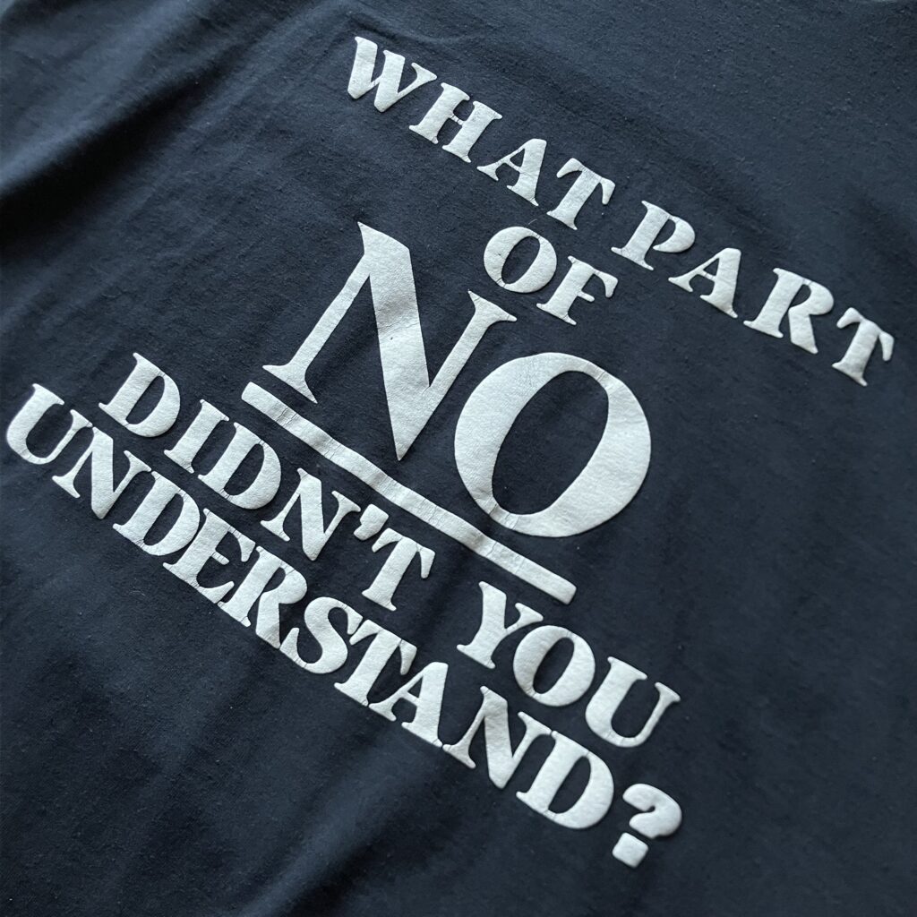 オモシーチャンネル 山田レン THIS MAN Tシャツ WHAT PART OF NO DIDN'T YOU UNDERSTAND? ブラック スクリーンスターズ ベルトン XL 80s 90s