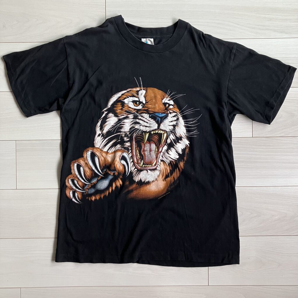 THIS MAN 大野　タイガー　Tシャツ　vintage 古着　虎　90s　00s　ブラック　コピーライト　Sunrise Sportswear  タグ　Caribbean Dream
