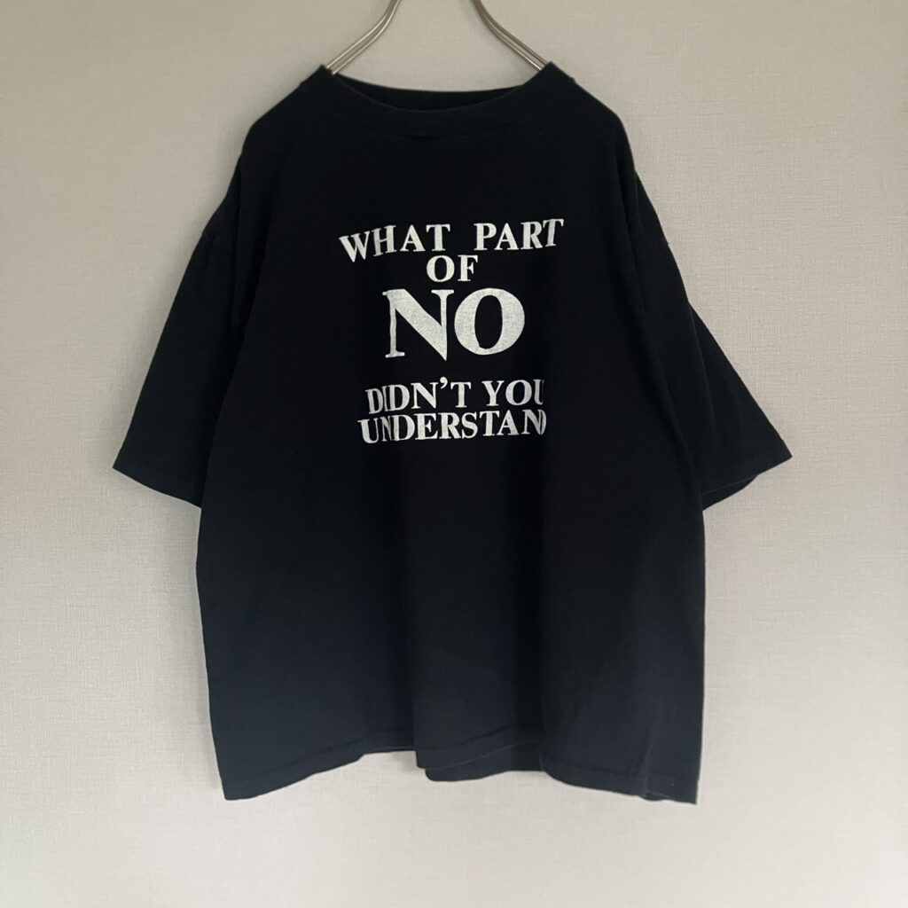 オモシーチャンネル 山田レン THIS MAN Tシャツ WHAT PART OF NO DIDN'T YOU UNDERSTAND? ブラック スクリーンスターズ ベルトン XL 80s 90s